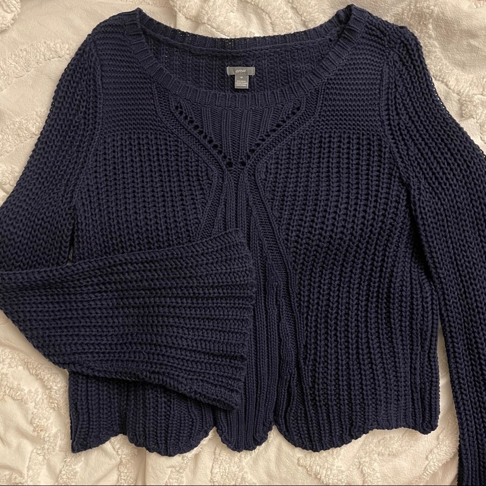 Aerie Navy Knit Sweater | Great Condition